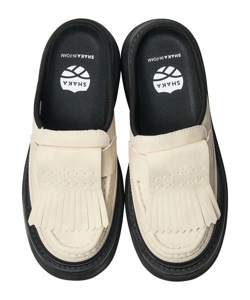 SHAKA(シャカ)の「SHAKA キルト ローファー ミュール チャンキー KILT LOAFER MULE CHUNKY 2WAY(ローファー・レディース・ブラック/キナリ・23/24/25/26)」の10枚目の写真