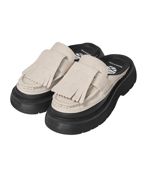 SHAKA(シャカ)の「SHAKA キルト ローファー ミュール チャンキー KILT LOAFER MULE CHUNKY 2WAY(ローファー・レディース・ブラック/キナリ・23/24/25/26)」の15枚目の写真