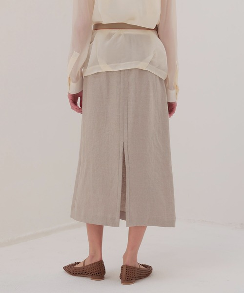 DRESSLAVE（ドレスレイブ）の「OX linen midi skirt(リネンミディ丈スカート)（スカート・レディース・ベージュ/グリーン・38）」の16枚目の写真