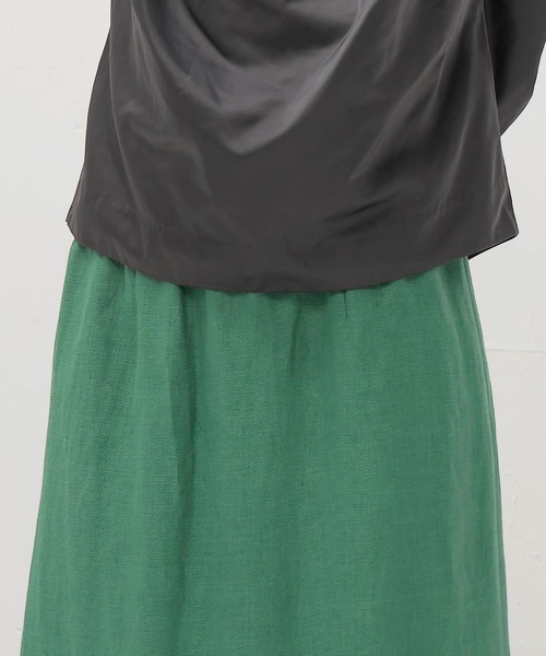 DRESSLAVE（ドレスレイブ）の「OX linen midi skirt(リネンミディ丈スカート)（スカート・レディース・ベージュ/グリーン・38）」の22枚目の写真