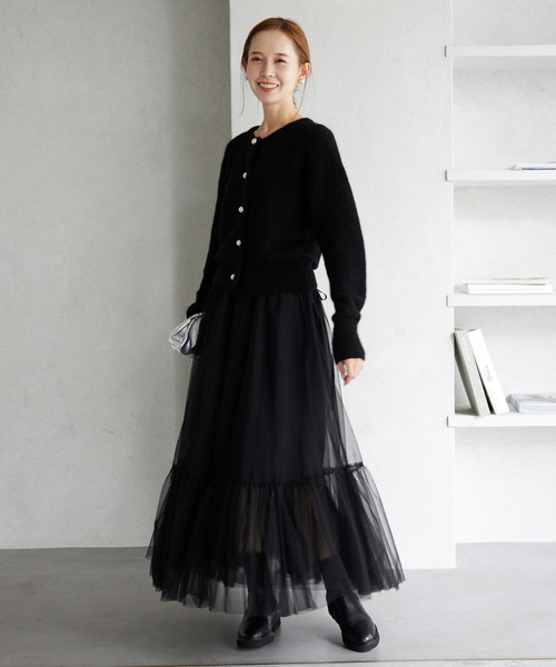 即発送　SLOBE IENA 2025年新品未使用　フリルカーディガン セール/ブランド古着】ニットカーディガン（カーディガン/ボレロ