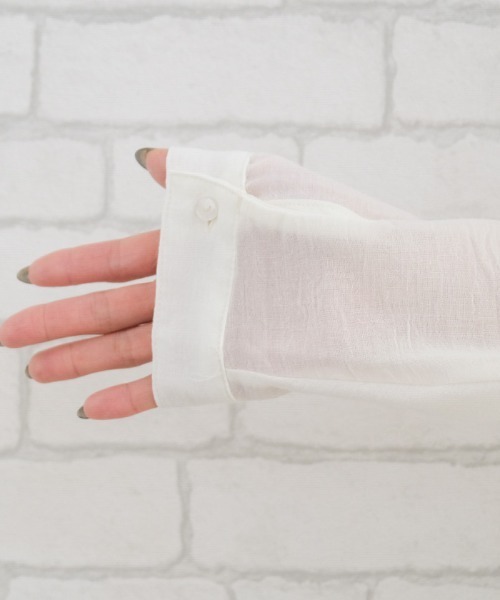 aquagarage（アクアガレージ）の「シアーBIGシャツ（シャツ/ブラウス・レディース・ベージュ/ブラック/アイボリー・M）」の12枚目の写真