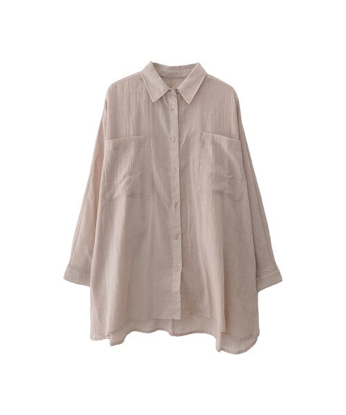 aquagarage（アクアガレージ）の「シアーBIGシャツ（シャツ/ブラウス・レディース・ベージュ/ブラック/アイボリー・M）」の14枚目の写真