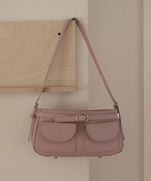 FINEnough(ファインナフ)の「ダブルポケット&ベルト底びょう付き2WAYショルダーバッグ(ショルダーバッグ・レディース・ピンク/モカ/ブラック/アイボリー・FREE)」の20枚目の写真