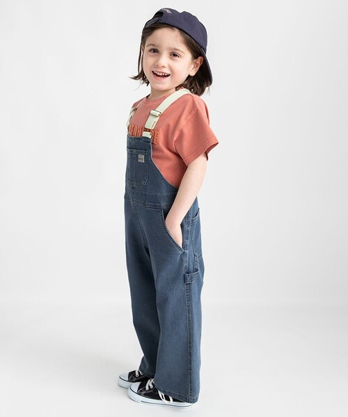 BRANSHES(ブランシェス)の「【ベビーとリンクコーデ】デニムサロペット(サロペット/オーバーオール・キッズ・ネイビー・90/110/100/140/130/150/120)」の11枚目の写真