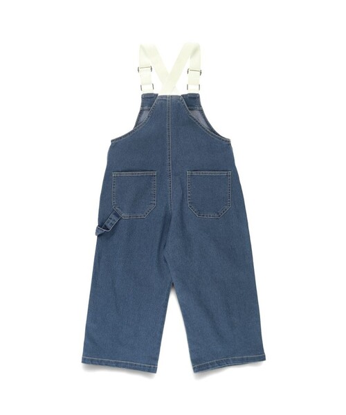 BRANSHES(ブランシェス)の「【ベビーとリンクコーデ】デニムサロペット(サロペット/オーバーオール・キッズ・ネイビー・90/110/100/140/130/150/120)」の3枚目の写真
