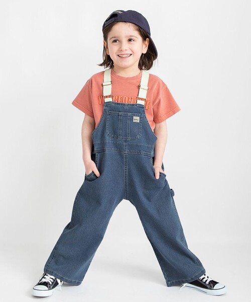 BRANSHES(ブランシェス)の「【ベビーとリンクコーデ】デニムサロペット(サロペット/オーバーオール・キッズ・ネイビー・90/110/100/140/130/150/120)」の16枚目の写真