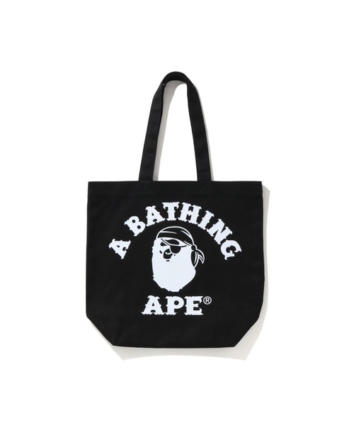 A BATHING APE（アベイシングエイプ）の「APE PIRATE COLLEGE TOTE BAG（トートバッグ・メンズ・ホワイト/ブラック・FREE）」の2枚目の写真