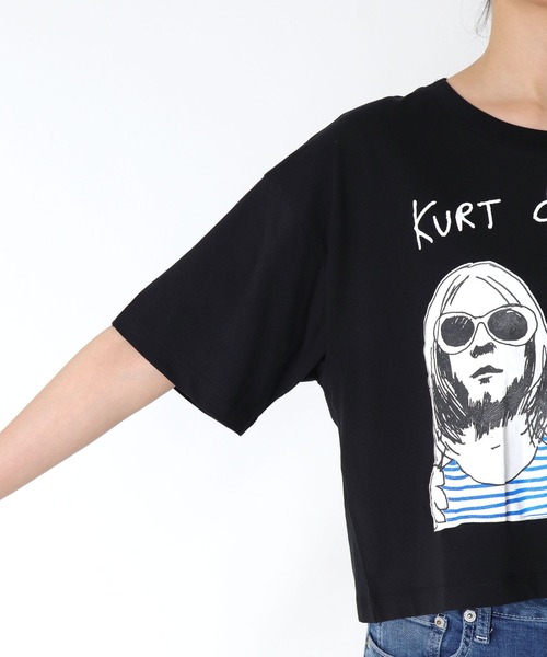 tシャツ 「BLACK SCORE」 EARNIE CROPPED T レディース BLACK SCORE】KURT EARNIE CROPPED T（Tシャツ/カットソー