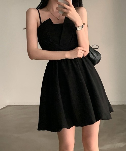 Mejoul(メジュール)の「バックリボンバルーンシルエットキャミソールミニワンピース(ワンピース・レディース・ホワイト/ブラック・F)」の18枚目の写真