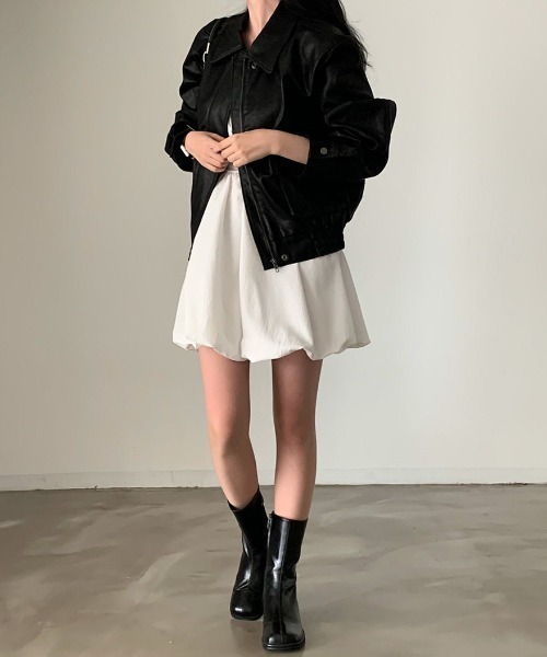 Mejoul(メジュール)の「バックリボンバルーンシルエットキャミソールミニワンピース(ワンピース・レディース・ホワイト/ブラック・F)」の9枚目の写真