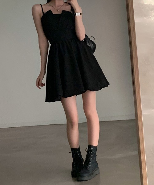 Mejoul(メジュール)の「バックリボンバルーンシルエットキャミソールミニワンピース(ワンピース・レディース・ホワイト/ブラック・F)」の21枚目の写真