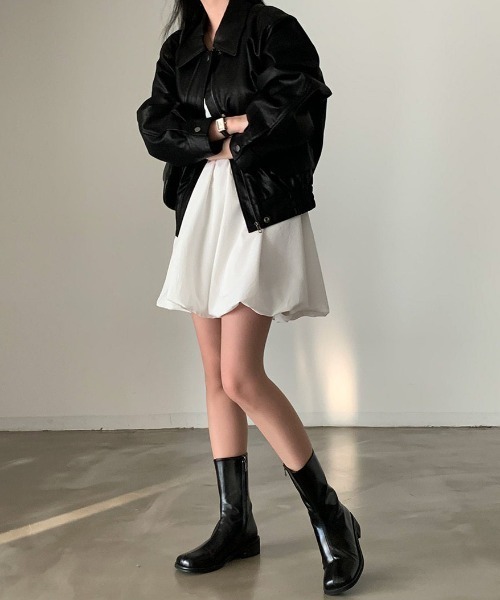Mejoul(メジュール)の「バックリボンバルーンシルエットキャミソールミニワンピース(ワンピース・レディース・ホワイト/ブラック・F)」の8枚目の写真
