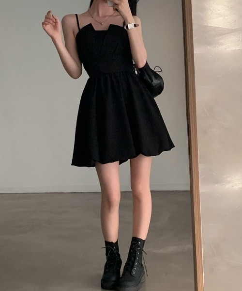 Mejoul(メジュール)の「バックリボンバルーンシルエットキャミソールミニワンピース(ワンピース・レディース・ホワイト/ブラック・F)」の22枚目の写真