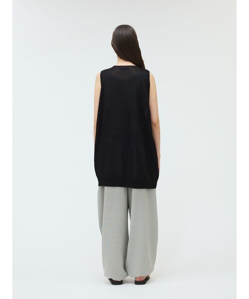 【試着のみ美品】mizuiro ind ストレッチ クルーネック ベスト セール】mizuiro ind クルーネックワイドベスト（ベスト