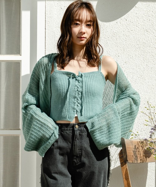 mideal(マイディール)の「sheer knit ensemble / シアーニットアンサンブル(アンサンブル・レディース・ブルー/イエロー/ピンク・FREE)」の18枚目の写真