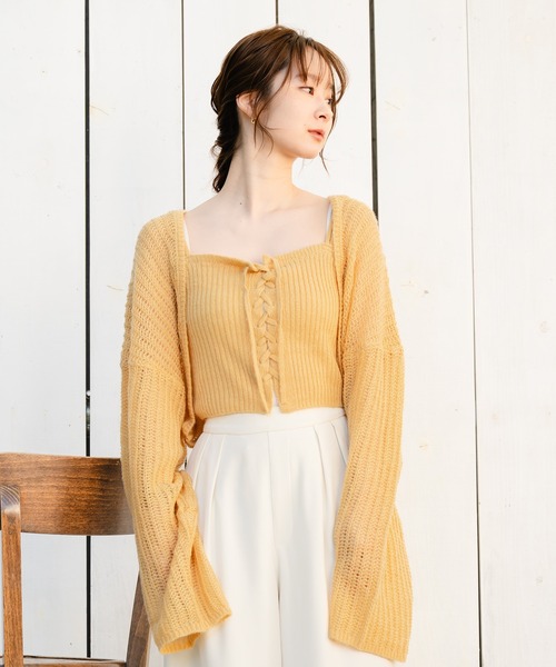 mideal(マイディール)の「sheer knit ensemble / シアーニットアンサンブル(アンサンブル・レディース・ブルー/イエロー/ピンク・FREE)」の21枚目の写真