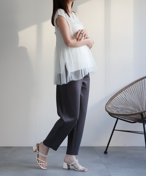 CREARE -LINO-(クレアーレリノ)の「〈レディース商品〉スウェットテーパードパンツ(スウェットパンツ・レディース・チャコールグレー/グレー/オフホワイト/カーキ/ブラック・FREE)」の16枚目の写真