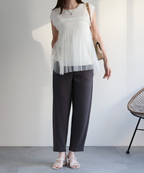 CREARE -LINO-(クレアーレリノ)の「〈レディース商品〉スウェットテーパードパンツ(スウェットパンツ・レディース・チャコールグレー/グレー/オフホワイト/カーキ/ブラック・FREE)」の17枚目の写真