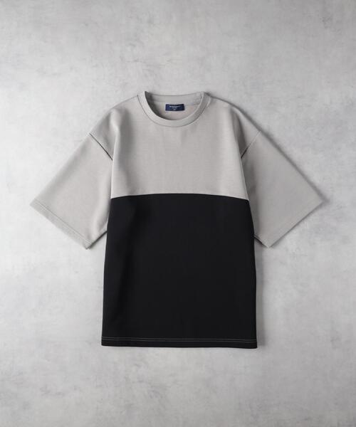 BACK NUMBER（バックナンバー）の「BACK NUMBER(バックナンバー)【メンズ】2段切替Ｔシャツ（Tシャツ/カットソー・メンズ・ベージュ/ネイビー/グレー・L/XL/M）」の9枚目の写真