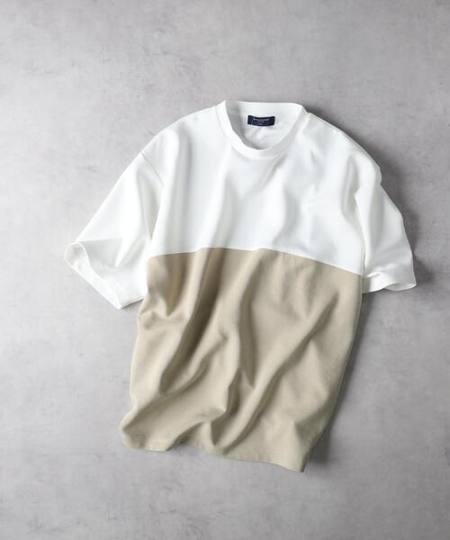 BACK NUMBER（バックナンバー）の「BACK NUMBER(バックナンバー)【メンズ】2段切替Ｔシャツ（Tシャツ/カットソー・メンズ・ベージュ/ネイビー/グレー・L/XL/M）」の11枚目の写真