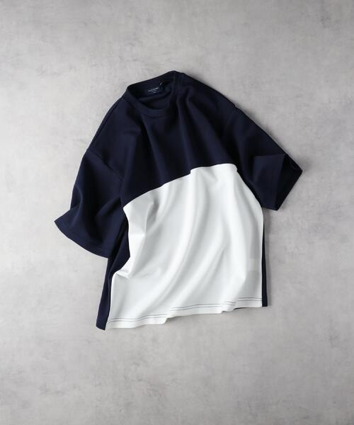 BACK NUMBER（バックナンバー）の「BACK NUMBER(バックナンバー)【メンズ】2段切替Ｔシャツ（Tシャツ/カットソー・メンズ・ベージュ/ネイビー/グレー・L/XL/M）」の12枚目の写真