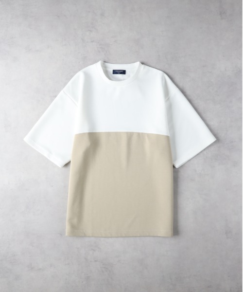 BACK NUMBER(バックナンバー)の「【BACK NUMBER】2段切替Tシャツ(Tシャツ/カットソー・メンズ・ベージュ/ネイビー/グレー・L/XL/M)」の5枚目の写真