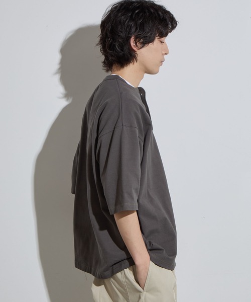 AURALEE 鹿の子ヘンリーネックTシャツ SLICK（スリック）の「【SLICK/スリック】40/2 Moss Stitch