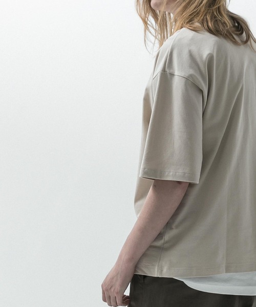 セール】【SLICK/スリック】40/2 Moss Stitch Henley Neck T