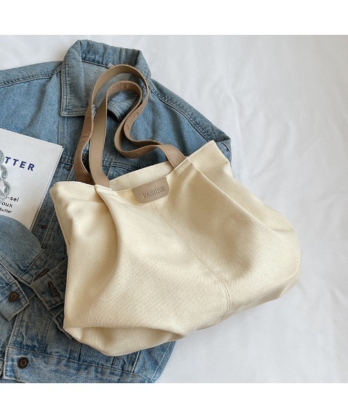 Sakka（サッカ）の「【ファスナー仕様】 キャンバストートバッグ（トートバッグ・レディース・ブラウン/ブラック/ホワイト/オフホワイト・FREE）」の13枚目の写真