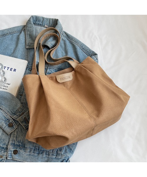 Sakka（サッカ）の「【ファスナー仕様】 キャンバストートバッグ（トートバッグ・レディース・ブラウン/ブラック/ホワイト/オフホワイト・FREE）」の15枚目の写真