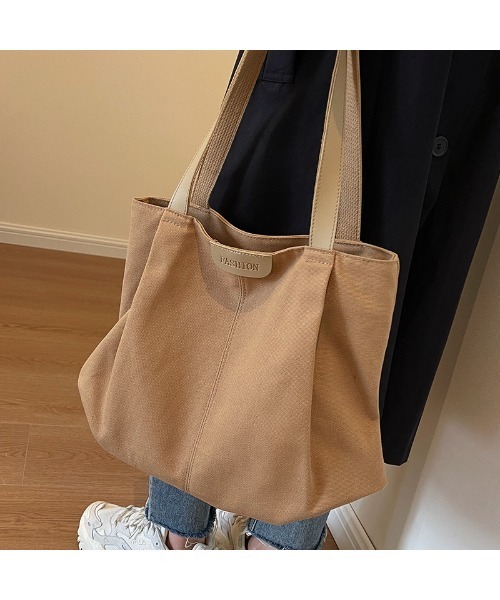 Sakka（サッカ）の「【ファスナー仕様】 キャンバストートバッグ（トートバッグ・レディース・ブラウン/ブラック/ホワイト/オフホワイト・FREE）」の12枚目の写真