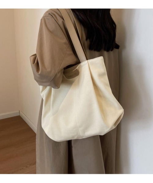 Sakka（サッカ）の「【ファスナー仕様】 キャンバストートバッグ（トートバッグ・レディース・ブラウン/ブラック/ホワイト/オフホワイト・FREE）」の5枚目の写真