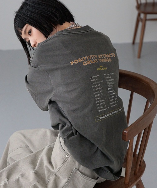 LOWRYS FARM（ローリーズファーム）の「ＵＳＥＤバンＴＳＳ　 327857（Tシャツ/カットソー・レディース・グレー/チャコールグレー/ホワイト/ピンク・FREE）」の8枚目の写真