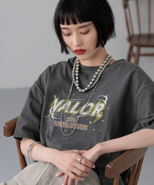 LOWRYS FARM（ローリーズファーム）の「ＵＳＥＤバンＴＳＳ　 327857（Tシャツ/カットソー・レディース・グレー/チャコールグレー/ホワイト/ピンク・FREE）」の10枚目の写真