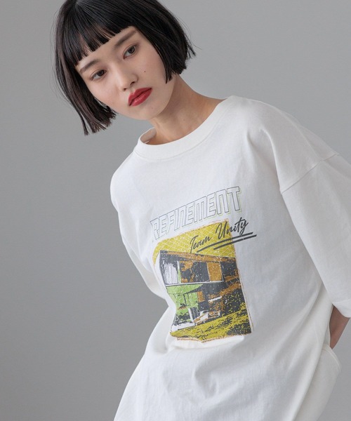 LOWRYS FARM（ローリーズファーム）の「ＵＳＥＤバンＴＳＳ　 327857（Tシャツ/カットソー・レディース・グレー/チャコールグレー/ホワイト/ピンク・FREE）」の16枚目の写真