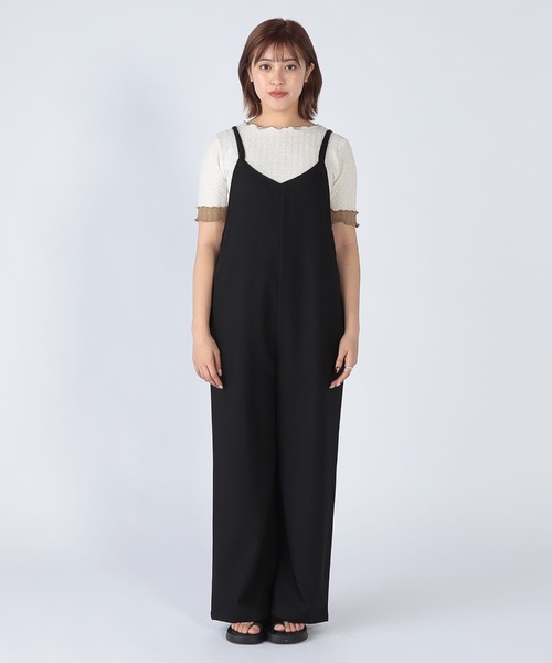 CECIL McBEE(セシルマクビー)の「ダブルストラップサロペット(サロペット/オーバーオール・レディース・アイボリー/ブラック/チャコールグレー・MEDIUM)」の9枚目の写真