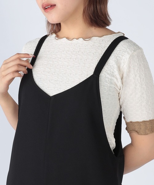 CECIL McBEE(セシルマクビー)の「ダブルストラップサロペット(サロペット/オーバーオール・レディース・アイボリー/ブラック/チャコールグレー・MEDIUM)」の12枚目の写真