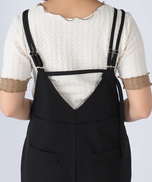 CECIL McBEE(セシルマクビー)の「ダブルストラップサロペット(サロペット/オーバーオール・レディース・アイボリー/ブラック/チャコールグレー・MEDIUM)」の13枚目の写真