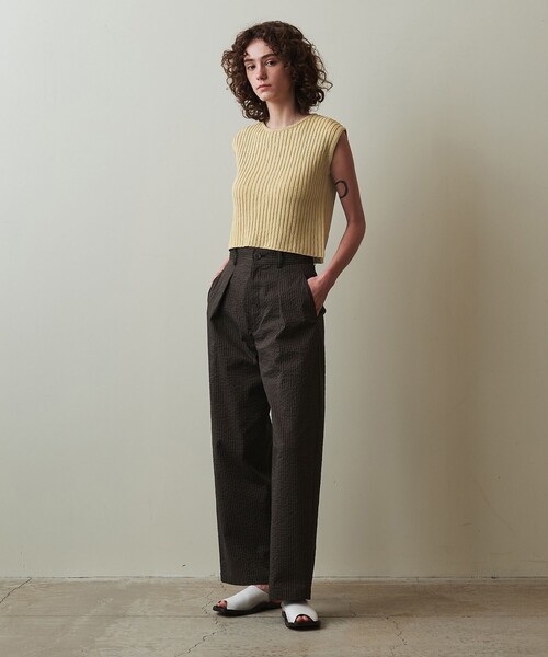 Steven Alan（スティーブンアラン）の「＜Steven Alan＞リブ ノースリーブ ニット（ニット/セーター・レディース・ベージュ/ブラック・FREE）」の15枚目の写真
