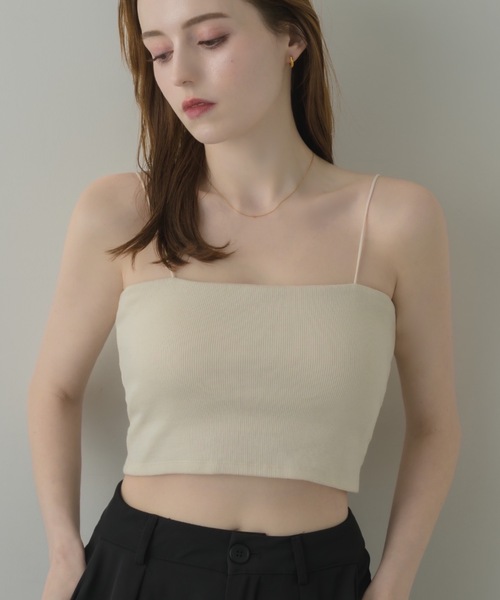 muku（ムク）の「SHORT CAMISOLE/in bra（キャミソール・レディース・アイボリー/ホワイト/ブラック・FREE）」の2枚目の写真