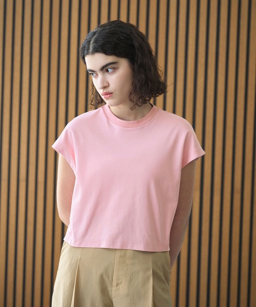 N.O.R.C(ノーク)の「クロップドトップス【マルチファンクション】(Tシャツ/カットソー・レディース・チャコール/オフホワイト/ブラック/ブラウン/ミント/ダークブラウン/ピンク/サックスブルー・フリー)」の8枚目の写真