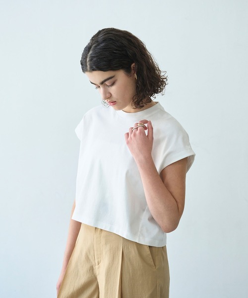 N.O.R.C(ノーク)の「クロップドトップス【マルチファンクション】(Tシャツ/カットソー・レディース・チャコール/オフホワイト/ブラック/ブラウン/ミント/ダークブラウン/ピンク/サックスブルー・フリー)」の13枚目の写真