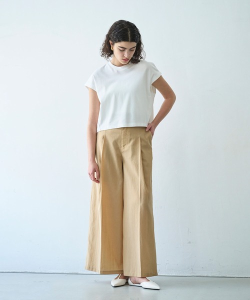 N.O.R.C(ノーク)の「クロップドトップス【マルチファンクション】(Tシャツ/カットソー・レディース・チャコール/オフホワイト/ブラック/ブラウン/ミント/ダークブラウン/ピンク/サックスブルー・フリー)」の18枚目の写真