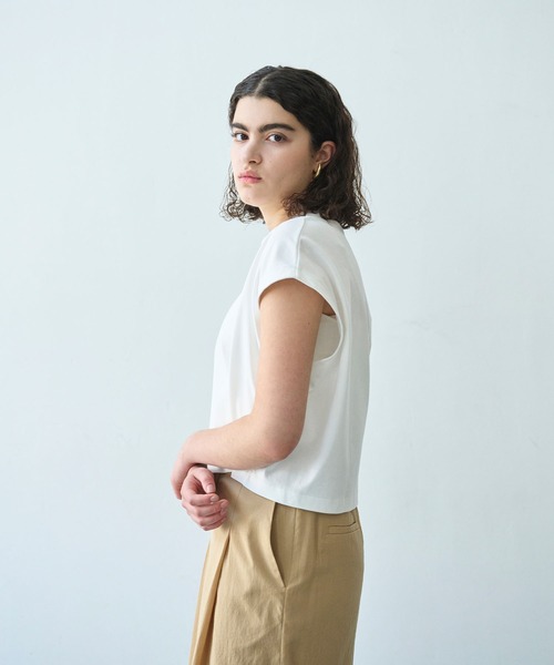 N.O.R.C(ノーク)の「クロップドトップス【マルチファンクション】(Tシャツ/カットソー・レディース・チャコール/オフホワイト/ブラック/ブラウン/ミント/ダークブラウン/ピンク/サックスブルー・フリー)」の17枚目の写真