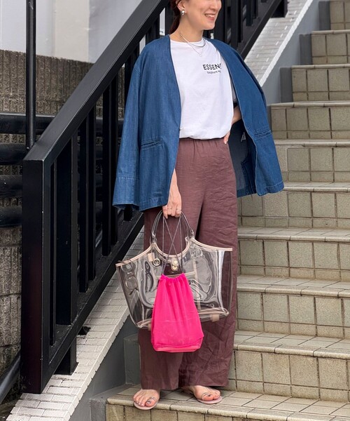 NOLLEY’S(ノーリーズ)の「PVCトート&メッシュ巾着バッグ(トートバッグ・レディース・ベージュ系その他/ブラック/ベージュ・FREE)」の8枚目の写真