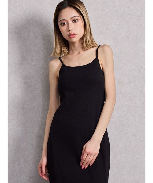 GYDA（ジェイダ）の「SIDE スリットテレコキャミロングワンピース（ワンピース・レディース・ブラック/ベージュ/ライトグレー・FREE）」の10枚目の写真