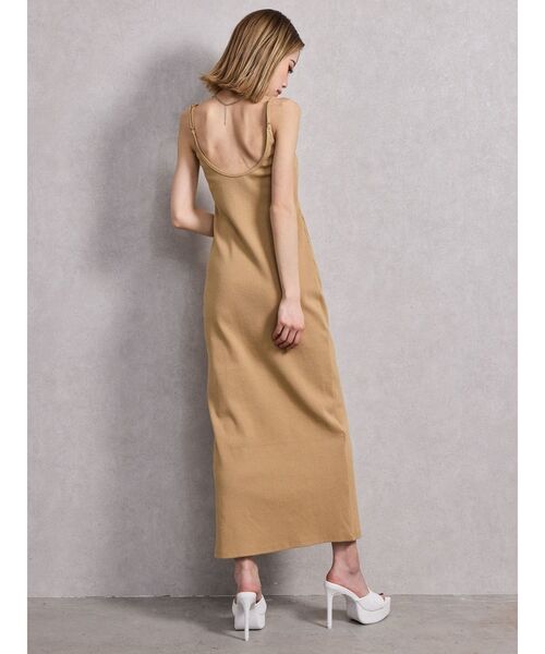 GYDA（ジェイダ）の「SIDE スリットテレコキャミロングワンピース（ワンピース・レディース・ブラック/ベージュ/ライトグレー・FREE）」の13枚目の写真