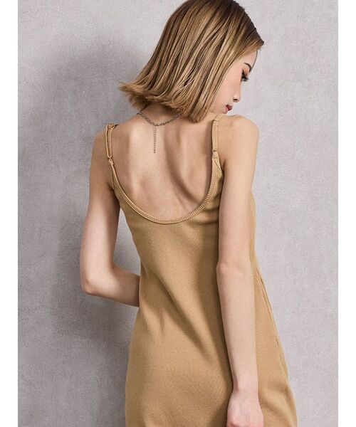 GYDA（ジェイダ）の「SIDE スリットテレコキャミロングワンピース（ワンピース・レディース・ブラック/ベージュ/ライトグレー・FREE）」の15枚目の写真