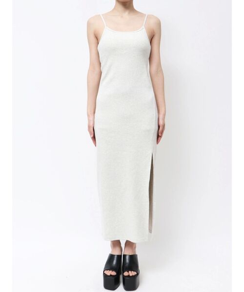 GYDA（ジェイダ）の「SIDE スリットテレコキャミロングワンピース（ワンピース・レディース・ブラック/ベージュ/ライトグレー・FREE）」の16枚目の写真